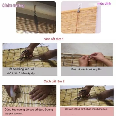 Rèm sậy điều chỉnh 100cm - Che nắng, che mưa, trang trí tường, vách ngăn, giá ưu đãi 200.000đ 8