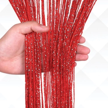 Rèm sợi chỉ kim tuyến Đỏ tươi 3x3m Trang trí Tết, Giáng Sinh, Cưới hỏi, Gia Tiên BÌNH AN 380.000đ