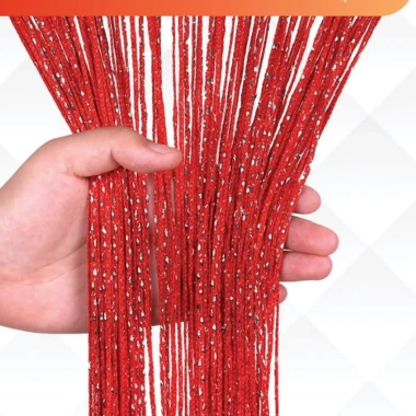 Rèm sợi chỉ kim tuyến Đỏ tươi 3x3m Trang trí Tết, Giáng Sinh, Cưới hỏi, Gia Tiên BÌNH AN 380.000đ