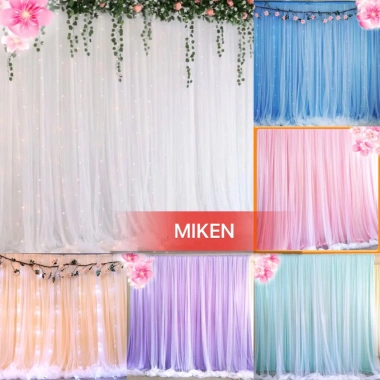 Rèm Trang Trí Sinh Nhật 2 Lớp Voan Lưới và Thun - Phông Nền Tiệc Cưới, Party Giá 98.000