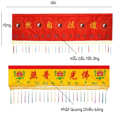 Rèm Treo Phật Đạo, Hoa Sen, Bát Quái, ren tua rua, size 1-2.5m, giảm còn 148.750₫ 2 Rèm Treo Phật Đạo, Hoa Sen, Bát Quái, ren tua rua, size 1-2.5m, giảm còn 148.750₫ 2