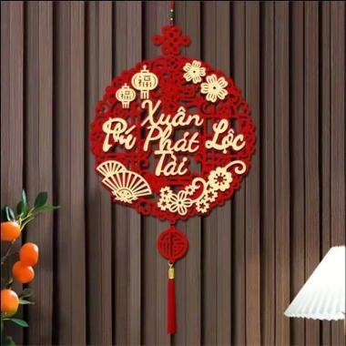 Rèm Treo Trang Trí Tết Phúc Tài Lộc Đỏ Vàng - Decor Cửa Nhà, Cửa Hàng, Giá 32.000 VND