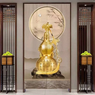 Rèm Trung Hoa không khoan phòng khách, bầu vách ngăn, ánh sáng sang trọng 180k 3