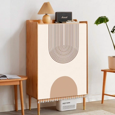 Rèm Tủ Velcro chống bụi đục lỗ - không chặn, dễ lắp đặt cho nhà bếp, quầy, tủ quần áo - NDAA 8