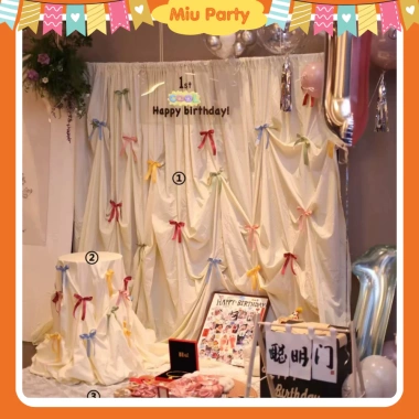 Rèm Vải Lụa Phông Nền Trang Trí Sinh Nhật Tiệc Tùng Miu Party Giá 65k 6 Rèm Vải Lụa Phông Nền Trang Trí Sinh Nhật Tiệc Tùng Miu Party Giá 65k 6