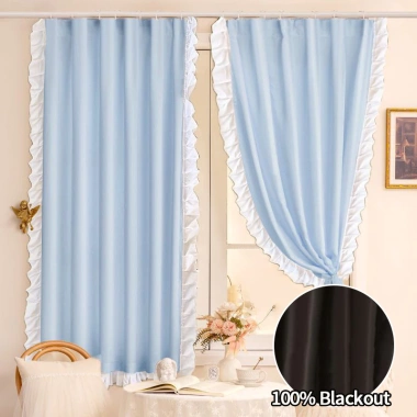 Rèm Vintage Ren Edge Dopamine Đen - Rèm Cửa Sổ Phòng Ngủ Giá Ưu Đãi 121,392₫