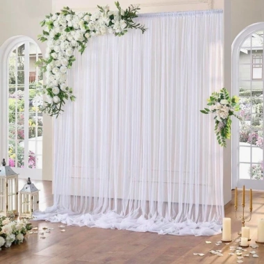 Rèm Voan Lưới 5cm Luồn Sẵn Size Tùy Chỉnh - Trang Trí Tiệc Cưới, Nền Chụp Ảnh Lãng Mạn, Giá Ưu Đãi 18.000 VND 6