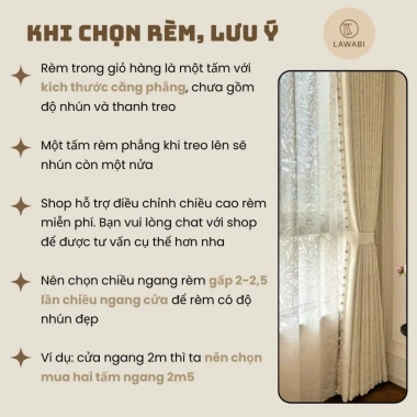 Rèm voan LW9.395 - Cản nắng, chống chói, decor phòng khách & ngủ, giá chỉ 350.000