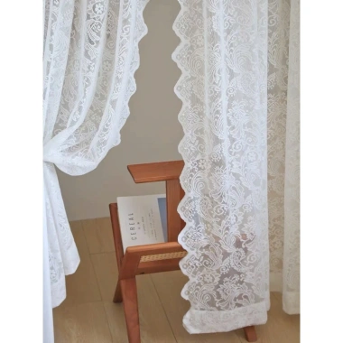 Rèm Voan Trắng Dán Tường MYAHOME Họa Tiết Luồng Ống Vintage Decor Phòng Ngủ 110k 2