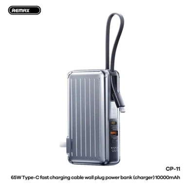 REMAX CP-11 Pin sạc dự phòng 10.000mAh QC3.0+PD 65W 3C Xám Tarnish - Giá 937.000 VND
