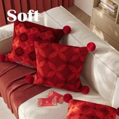 Retro Đèn Đỏ Gối Vuông Sang Trọng - Tháo Rời, Đệm Phòng Khách, Giá ưu đãi 143.754₫