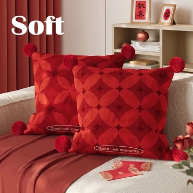 Retro Đèn Đỏ Gối Vuông Sang Trọng - Tháo Rời, Đệm Phòng Khách, Giá ưu đãi 143.754₫