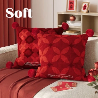 Retro Đèn Đỏ Gối Vuông Sang Trọng - Tháo Rời, Đệm Phòng Khách, Giá ưu đãi 143.754₫
