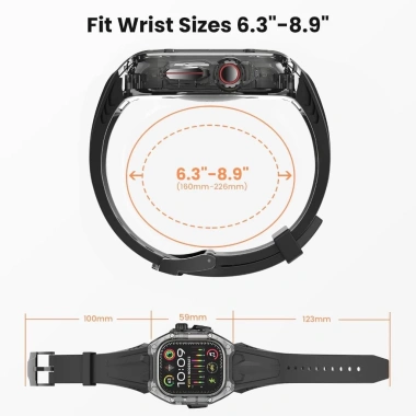 RICHARD Mile Watchband iWatch Ultra 2 49mm/45mm/44mm + Dây silicon trong suốt cho Series 10-4 SE2 - Giá 313.500₫