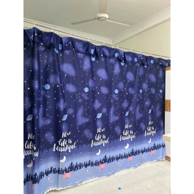 Rido Rèm cửa Che Gác Trọ, Ngăn Phòng Trọ Đa Kích Thước, Móc Treo Vải Cotton Poly - Giá chỉ 18.099 VND