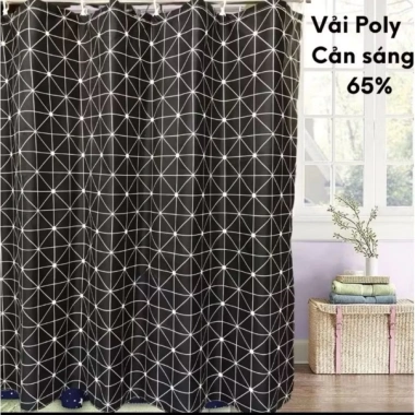Rido Rèm cửa Che Gác Trọ, Ngăn Phòng Trọ Đa Kích Thước, Móc Treo Vải Cotton Poly - Giá chỉ 18.099 VND