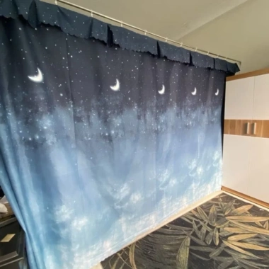 Rido Rèm cửa Che Gác Trọ, Ngăn Phòng Trọ Đa Kích Thước, Móc Treo Vải Cotton Poly - Giá chỉ 18.099 VND