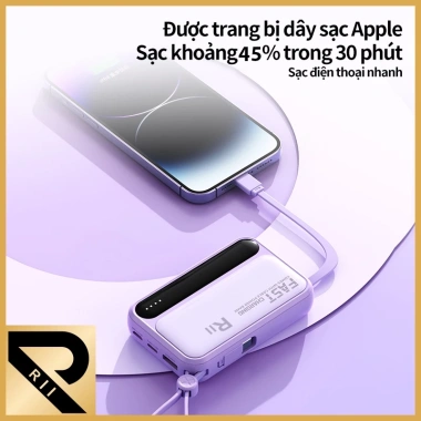 RII New 10.000mAh Mini Powerbank 4 Cáp Tích Hợp iPhone Type-C Micro - Sạc nhanh, Bảo hành 12 tháng - Giá 198.000đ 6 RII New 10.000mAh Mini Powerbank 4 Cáp Tích Hợp iPhone Type-C Micro - Sạc nhanh, Bảo hành 12 tháng - Giá 198.000đ 6