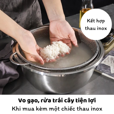 Rổ inox Gorilla Chef 22-31cm đựng rau, có quai cầm và treo, tiện lợi, giảm còn 31.500 VND 6 Rổ inox Gorilla Chef 22-31cm đựng rau, có quai cầm và treo, tiện lợi, giảm còn 31.500 VND 6