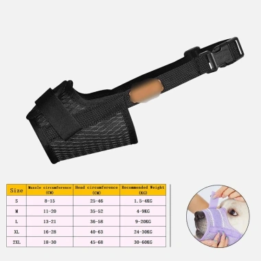 Rọ mõm chó thoáng khí, ngăn cắn, ngăn sủa cho chó 1.5-60kg - Dây Velcro phụ kiện tiện lợi