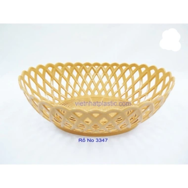 Rổ nhựa giả mây bầu dục to 2 SIZE đựng rau củ quả nhà hàng tiện lợi - Nhựa Việt Nhật 2