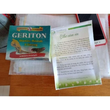 Robinson Geriton Viên Uống Nhân Sâm - Tăng Sức Đề Kháng, Giảm Stress, Bổ Vitamin và Khoáng Chất, Giá Ưu Đãi 449.000₫ 3 Robinson Geriton Viên Uống Nhân Sâm - Tăng Sức Đề Kháng, Giảm Stress, Bổ Vitamin và Khoáng Chất, Giá Ưu Đãi 449.000₫ 3