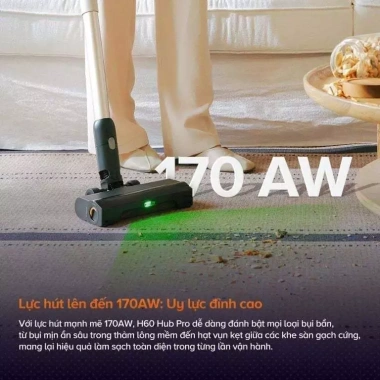 Roborock H60 Hub Pro 170AW Máy hút bụi chống rối lọc 99.95% bụi tự xả 11.99 triệu