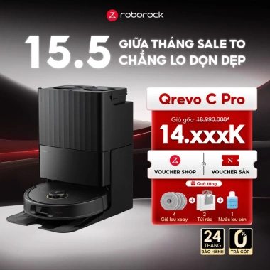 Roborock Qrevo C Pro robot hút bụi lau nhà, giặt 75 độ, sấy 45 độ, bảo hành