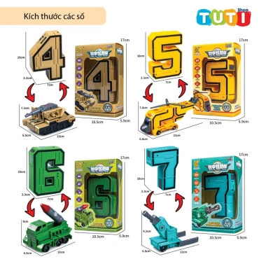 Robot biến hình đồ chơi bé số 0-9 cỡ lớn - Lắp ghép sáng tạo, phát triển tư duy - Giá 49.000₫