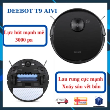 Robot hút bụi Ecovacs DEEBOT T9 AIVI 3.000Pa - Lực hút mạnh, hàng mới 90% - Giá 3.990.000đ