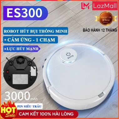 Robot hút bụi ES300 di nhanh êm ái, hút lông chó mèo, pin 90 phút - 790.000₫ 2
