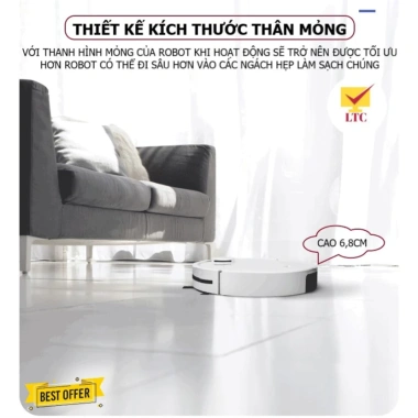 Robot hút bụi ES300 di nhanh êm ái, hút lông chó mèo, pin 90 phút - 790.000₫ 4