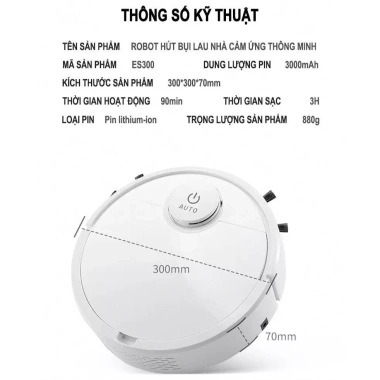 Robot hút bụi ES300 di nhanh êm ái, hút lông chó mèo, pin 90 phút - 790.000₫ 8