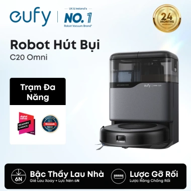 Robot hút bụi eufy Omni C20 7.000Pa, siêu mỏng 3.35 inch, tự đổ rác, tự giặt và sấy - Giá giảm còn 8.49 triệu