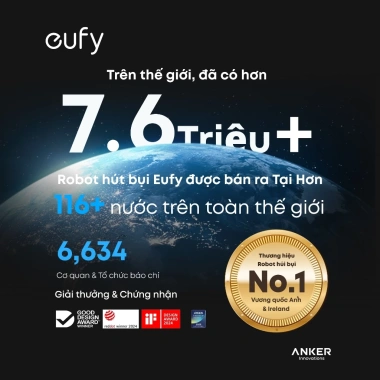 Robot hút bụi eufy Omni C20 7.000Pa, thân siêu mỏng 3.35 inch, tự đổ rác, tự giặt & sấy - Giá 7.999.000đ 8 Robot hút bụi eufy Omni C20 7.000Pa, thân siêu mỏng 3.35 inch, tự đổ rác, tự giặt & sấy - Giá 7.999.000đ 8