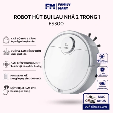 Robot hút bụi lau nhà 2 trong 1, cảm biến vật cản, siêu mạnh, bảo hành 2 năm, giá 523.200₫