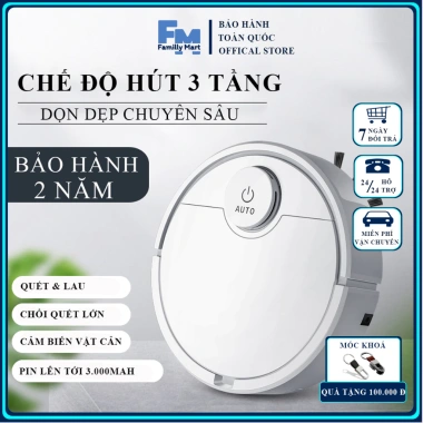 Robot hút bụi lau nhà 2 trong 1, cảm biến vật cản, siêu mạnh, bảo hành 2 năm, giá 523.200₫