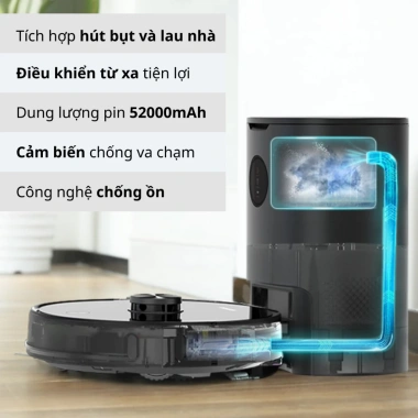 Robot Hút Bụi Lau Nhà 2 trong 1 LV570 Radar 120m² Đổ Rác Tự Động Giá 4.68 Triệu