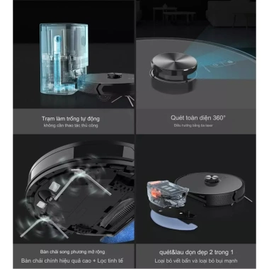 Robot Hút Bụi Lau Nhà 2 trong 1 LV570 Radar 120m² Đổ Rác Tự Động Giá 4.68 Triệu