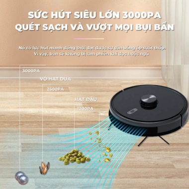 Robot Hút Bụi Lau Nhà 2 trong 1 LV570 Radar 120m² Đổ Rác Tự Động Giá 4.68 Triệu