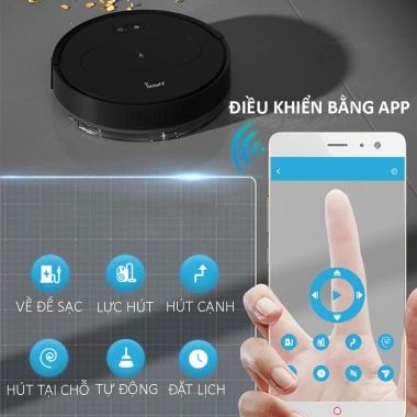 Robot hút bụi lau nhà 3 chế độ, trợ lý giọng nói VN, tự động sạc, điều khiển app, giá 1.22 triệu