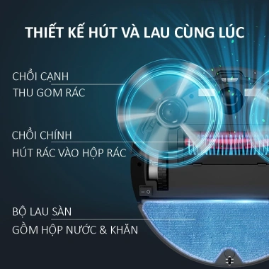 Robot hút bụi lau nhà 3 chế độ, trợ lý giọng nói VN, tự động sạc, điều khiển app, giá 1.22 triệu 5 Robot hút bụi lau nhà 3 chế độ, trợ lý giọng nói VN, tự động sạc, điều khiển app, giá 1.22 triệu 5