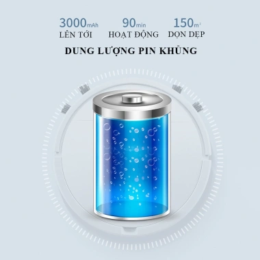 Robot hút bụi lau nhà cảm ứng - Pin lớn, bền, làm sạch mọi ngóc ngách, dễ vệ sinh 7