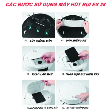 Robot Hút Bụi Lau Nhà ES28 24 Tháng BH, Lực Hút Mạnh, Pin Trâu, Giá 790.000