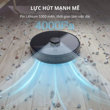 Robot Hút Bụi Lau Nhà KAW 3.200Pa Lực Hút Mạnh, Đổ Rác Tự Động, Cảm Biến Thông Minh, Bảo Hành 12 Tháng