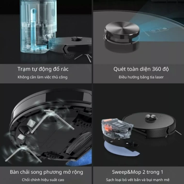Robot Hút Bụi Lau Nhà KAW 3.200Pa Lực Hút Mạnh, Đổ Rác Tự Động, Cảm Biến Thông Minh, Bảo Hành 12 Tháng 5 Robot Hút Bụi Lau Nhà KAW 3.200Pa Lực Hút Mạnh, Đổ Rác Tự Động, Cảm Biến Thông Minh, Bảo Hành 12 Tháng 5