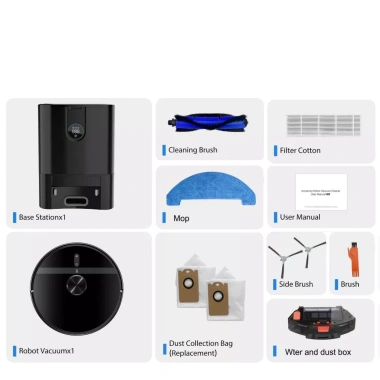 Robot Hút Bụi Lau Nhà KAW 3.200Pa Lực Hút Mạnh, Đổ Rác Tự Động, Cảm Biến Thông Minh, Bảo Hành 12 Tháng