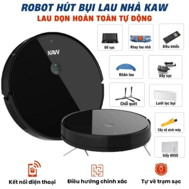 Robot hút bụi lau nhà KAW 3.200Pa pin 2.600mAh làm sạch 200m2 bảo hành toàn quốc 3,029,000₫ 3