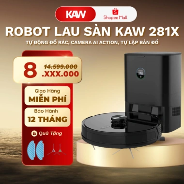 Robot Hút Bụi Lau Nhà KAW - Lực Hút Lớn, Tự Đổ Rác, Điều Khiển APP, Bảo Hành Chính Hãng