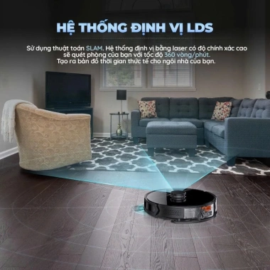 Robot Hút Bụi Lau Nhà KAW - Lực Hút Lớn, Tự Đổ Rác, Điều Khiển APP, Bảo Hành Chính Hãng